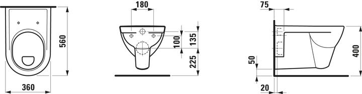 Actual product image Laufen Wall-hung WC PRO flat flush, 6 l manhattan