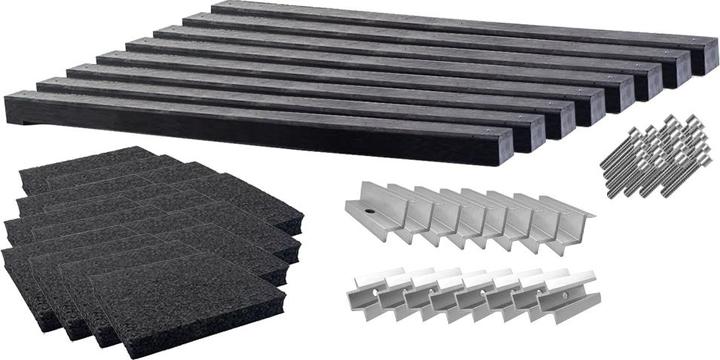 Actual product image Wattstone East-west PV elevation flat roof for 6 solar modules 0° concrete base black building protection mat (Solar system mounting material)