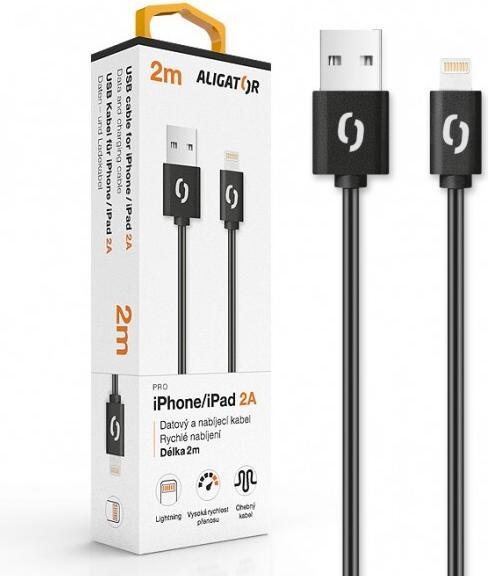 Actual product image Aligator DatovÃ½ cable iPh lightning, ÄernÃ½ (2 m, USB 2.0)