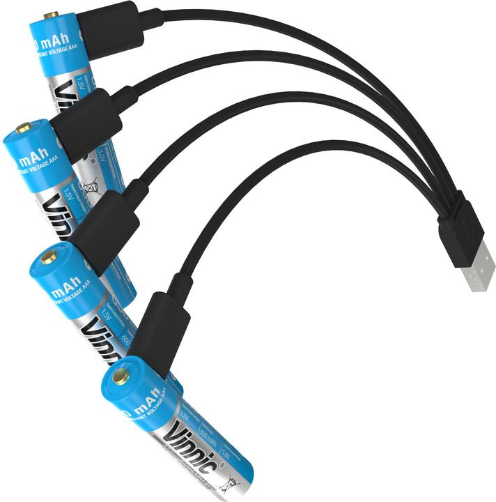Image du produit Vinnic Pile rechargeable AAA USB-C (4 pcs, AAA, 400 mAh)