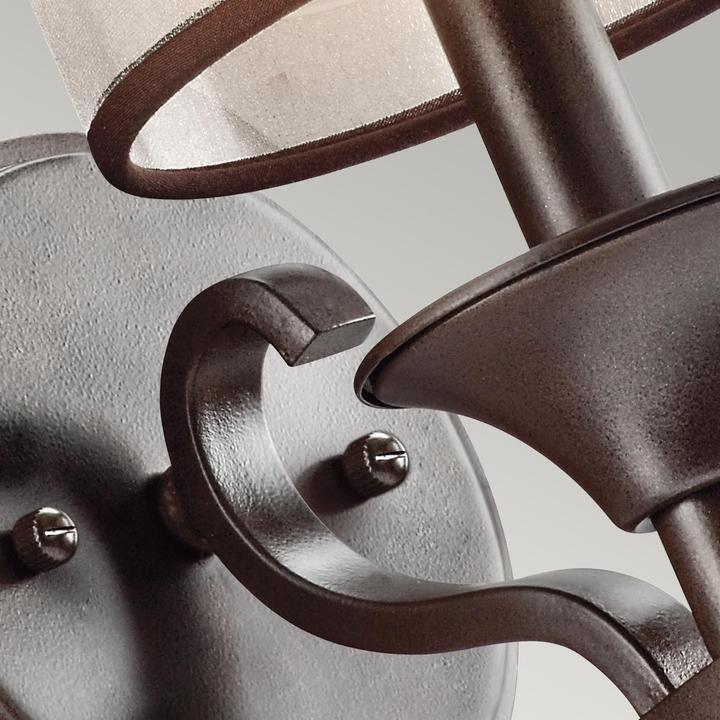 Produktbild Elstead Lighting Lacey Wandleuchte E14 Mission Bronze helle Umbra, Erd-Farbe, metallisch gefrostet (E14, IP20)