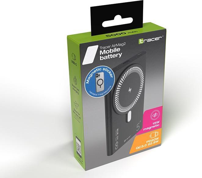 Actual product image Tracer POWERBANK AIRMAG2 5000MAH PD20W+15W MAG (5000 mAh, 20 W, 74 Wh)