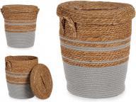 Image du produit Giftdecor panier à linge en algues grises avec couvercle pet