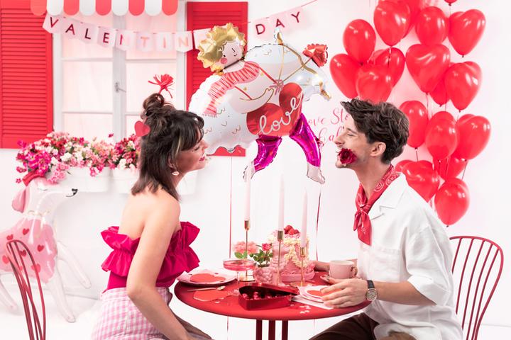 Produktbild Partydeco Balloons 10" Hearts, Pastel red (1 pkt / 100 pc.)