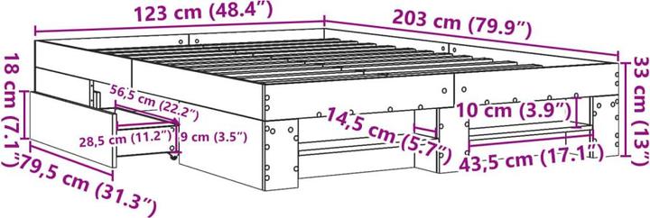 Actual product image vidaXL Bettgestell (200 x 200 cm)