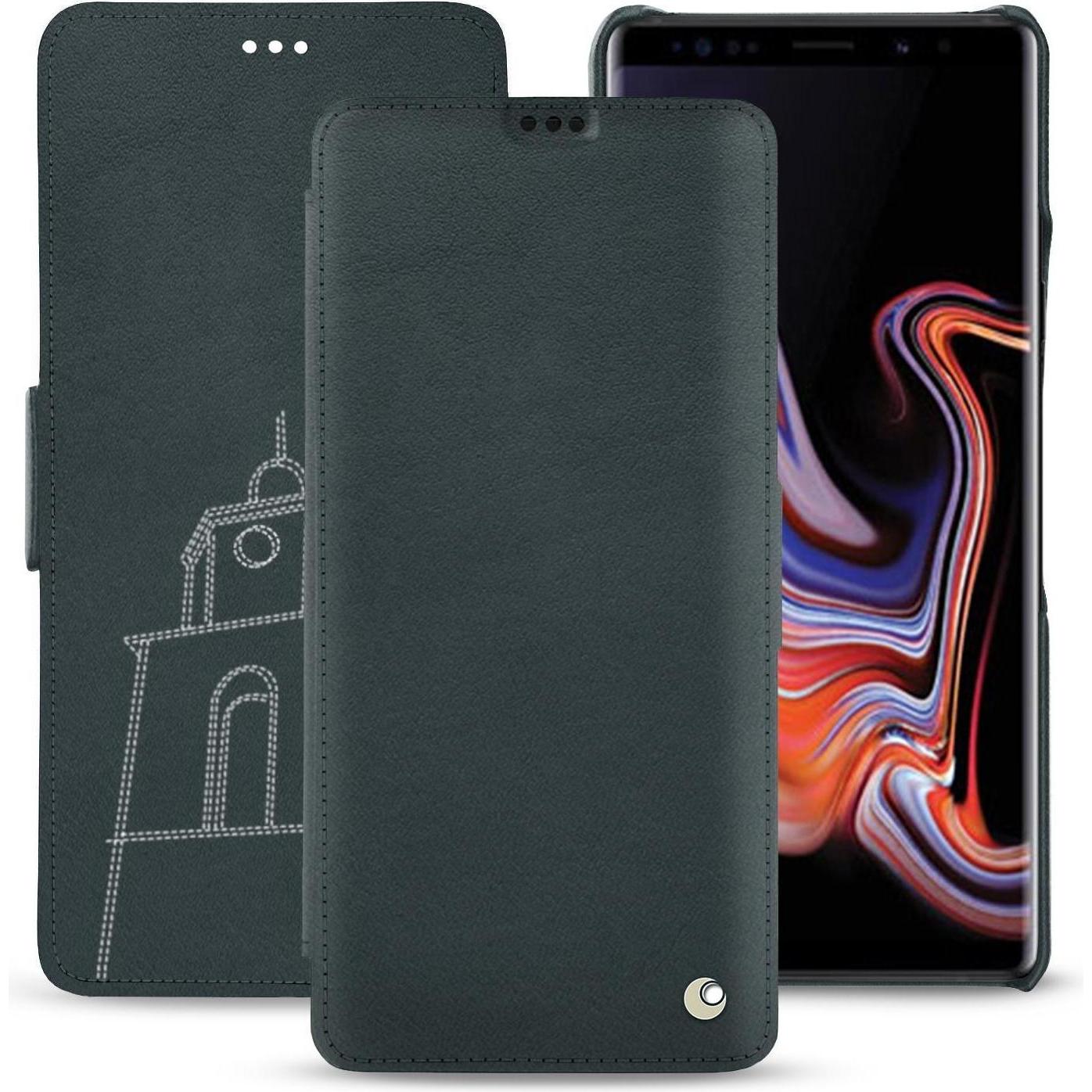 Noreve Lederschutzhülle horizontal (Samsung Galaxy Note 9), Smartphone Hülle, Blau