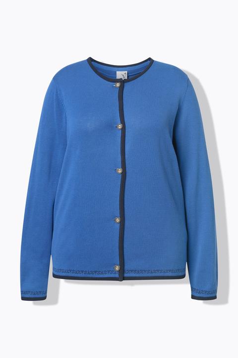 Produktbild Ulla Popken Strickjacke, Trachtenknöpfe, Rundhals, Langarm (60)