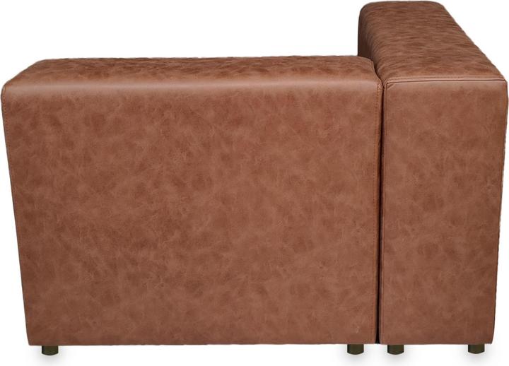 Actual product image En.Casa Sofa Suldal 2-seater with longchair imitation suede light brown (2 person sofa)
