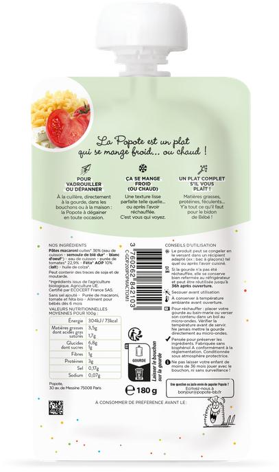 Image du produit Popote Les petit plats - Macaroni Tomate Feta BIO (180 g)