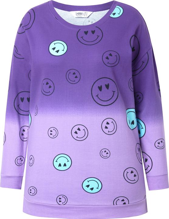 Image du produit Angel of Style Sweat-shirt oversize à manches longues, imprimé Smileys et dégradé de couleurs (50)