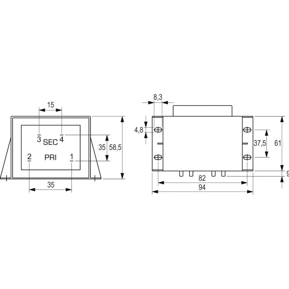 Thumbnail - Block Transformator PCB 50VA 1x18V, Transformator