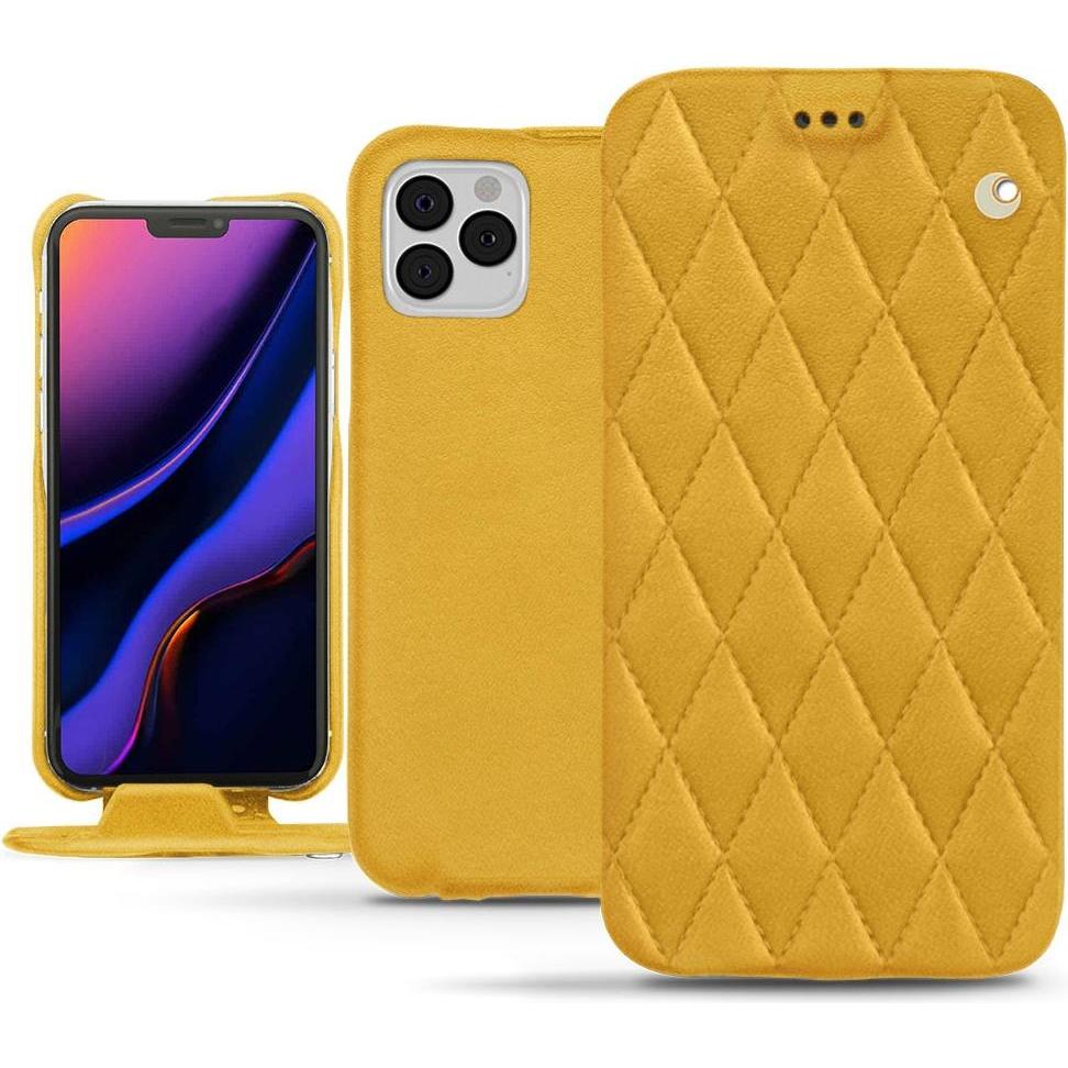 Noreve Lederschutzhülle vertikal (Apple iPhone 11 Pro), Smartphone Hülle, Orange