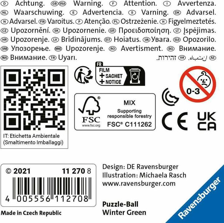 Actual product image Ravensburger Puzzle Ball Christmas Ball Fir Tree (54 pieces)