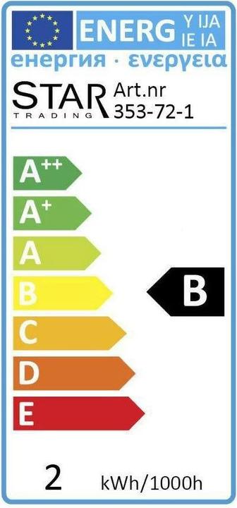 Label énergétique Schönenberger Fumée lourde (E14, 1.60 W, 30 lm, 1 x, B)