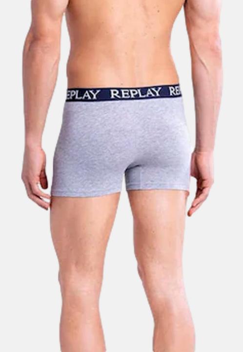 Immagine prodotto Replay Trunk BOXER Style 01/C Basic Cuff Logo im 2er Pack (XXL, Confezione da 2)