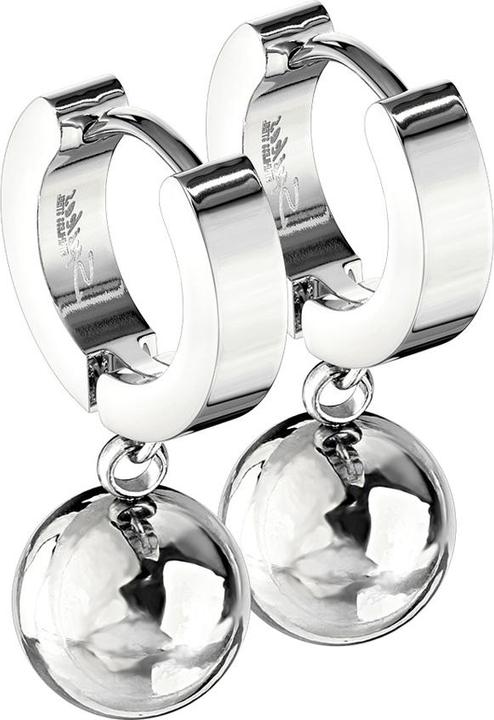 Immagine prodotto Star Piercing Orecchino a cerniera in argento con ciondolo a sfera (senza ottone, Acciaio chirurgico 316L)