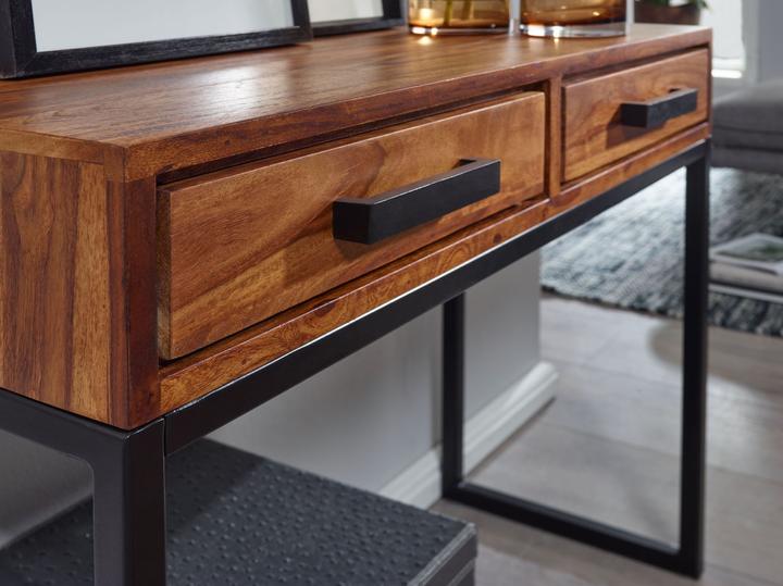 Produktbild FineBuy Konsolentisch Sheesham Braun (90 x 36 x 77 cm)