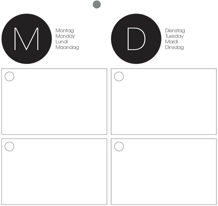Immagine prodotto Sigel Schreibtischunterlage MONATSPLANER 2026/2027/2028 schwarz/weiss Papier 59,5 x 41,0 cm, 12 Blatt (59.50 x 59.50 cm)