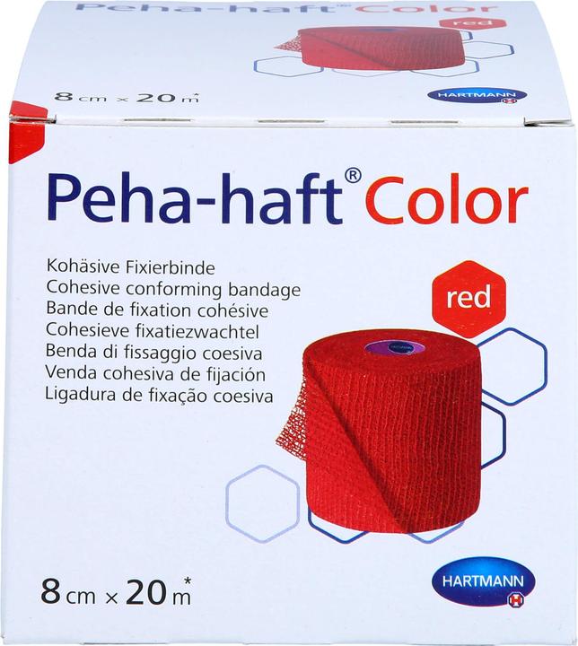 Actual product image Hartmann colour Fixation bandages 20 m x 8 cm / red