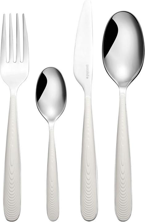 Guzzini JUST Set 24 cutlery for 6 places at the table in stainless steel Milky white 122900156 (24 Stk., Besteck Set)