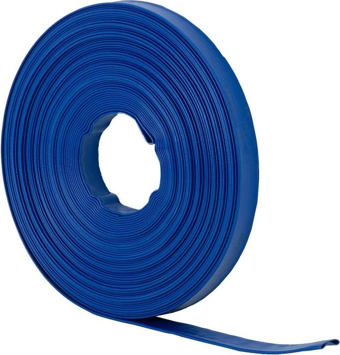 Hillvert Flachschlauch Bauschlauch Industrieschlauch Flachwasserschlauch PVC 1 1/2" 50 m (50 m, 38 mm)