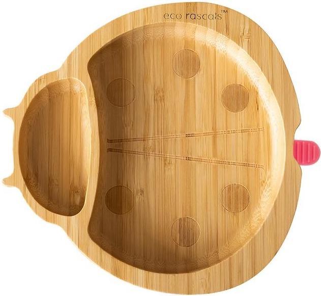 Produktbild Eco rascals Bambus Teller mit Saugnapf, Marienkäfer pink