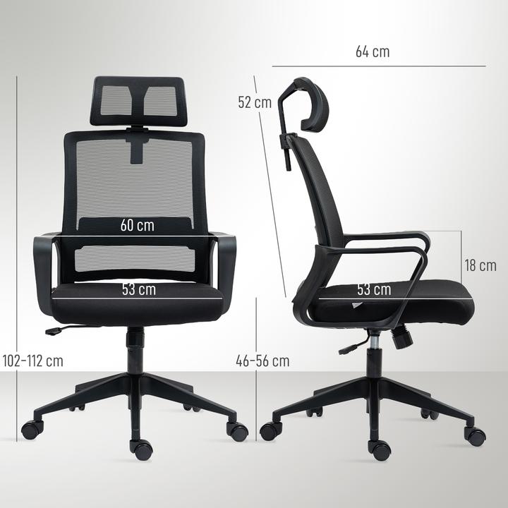 Produktbild Homcom Bürostuhl Mesh Schwarz