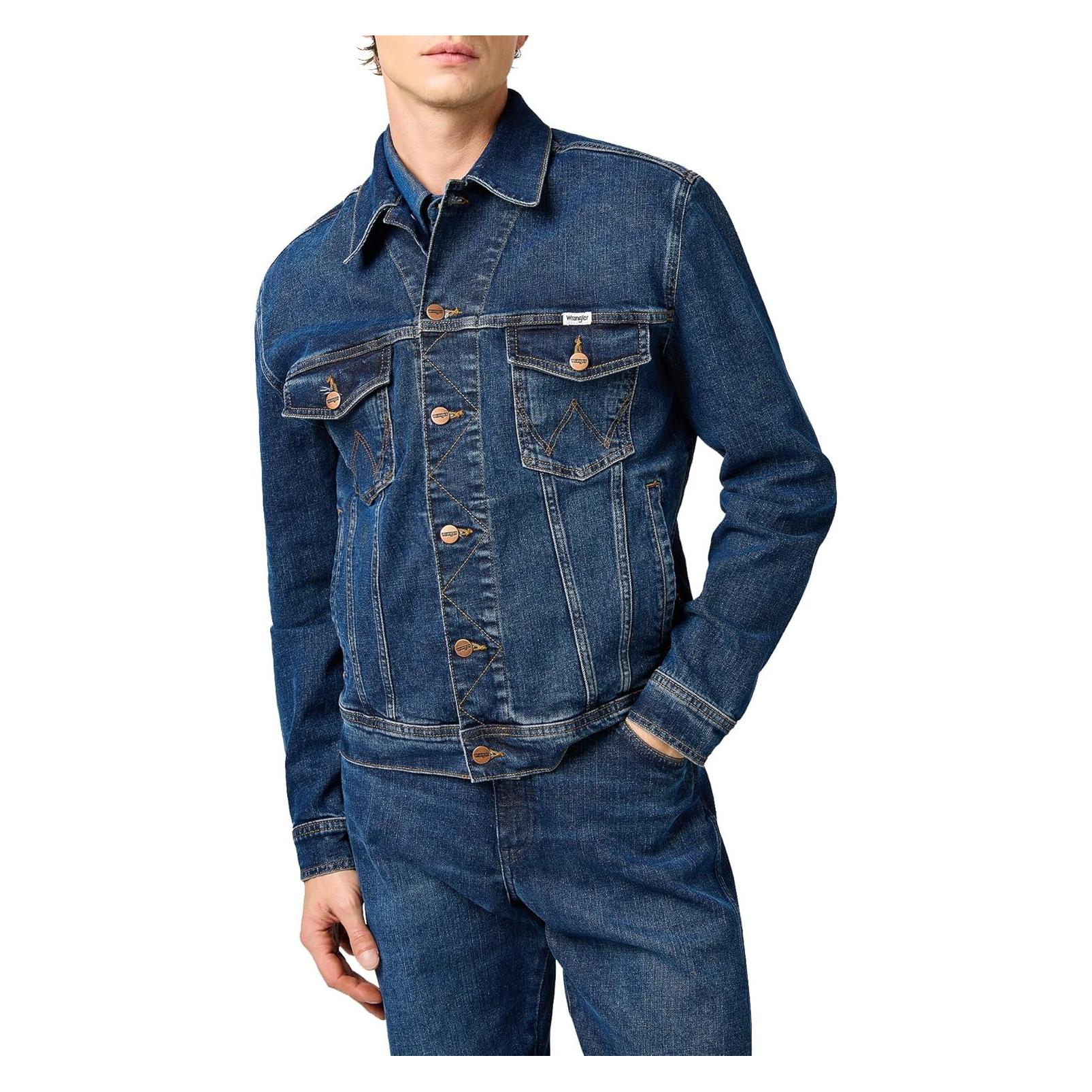 Wrangler, Mannen, Lichtgewicht Jassen, Jeansjacke Classic Jacket, Blauw, (3XL)