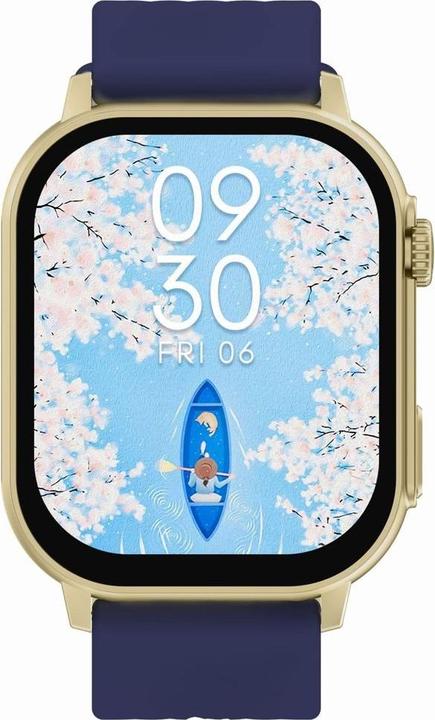 Image du produit Gravity Damen-Smartwatch GT15-11 Marineblaues Silikonarmband + goldenes Armband (46 mm)