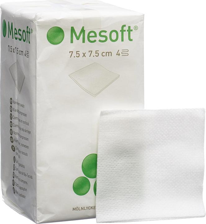 Actual product image Mesoft non-woven compress non-sterile 7.5 x 7.5 cm