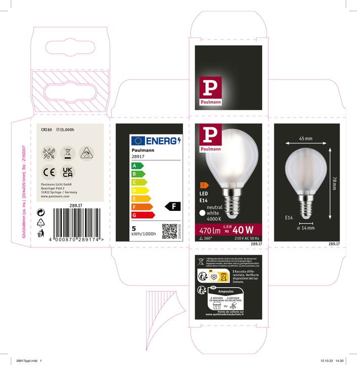 Produktbild Paulmann Tropfen (E14, 4.80 W, 470 lm, 1 x, F)