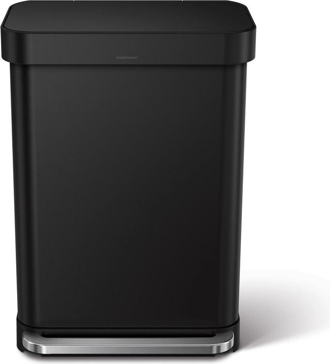 Actual product image Simplehuman Rectangular pedal bin with bag compartment