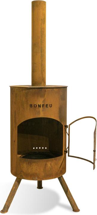 Actual product image Bonfeu BonTon 40 Corten Tuinhaard - L 40 x W 40 x H 145 cm - Staal - bruin - Tuinhaard - Terrasverwarming -