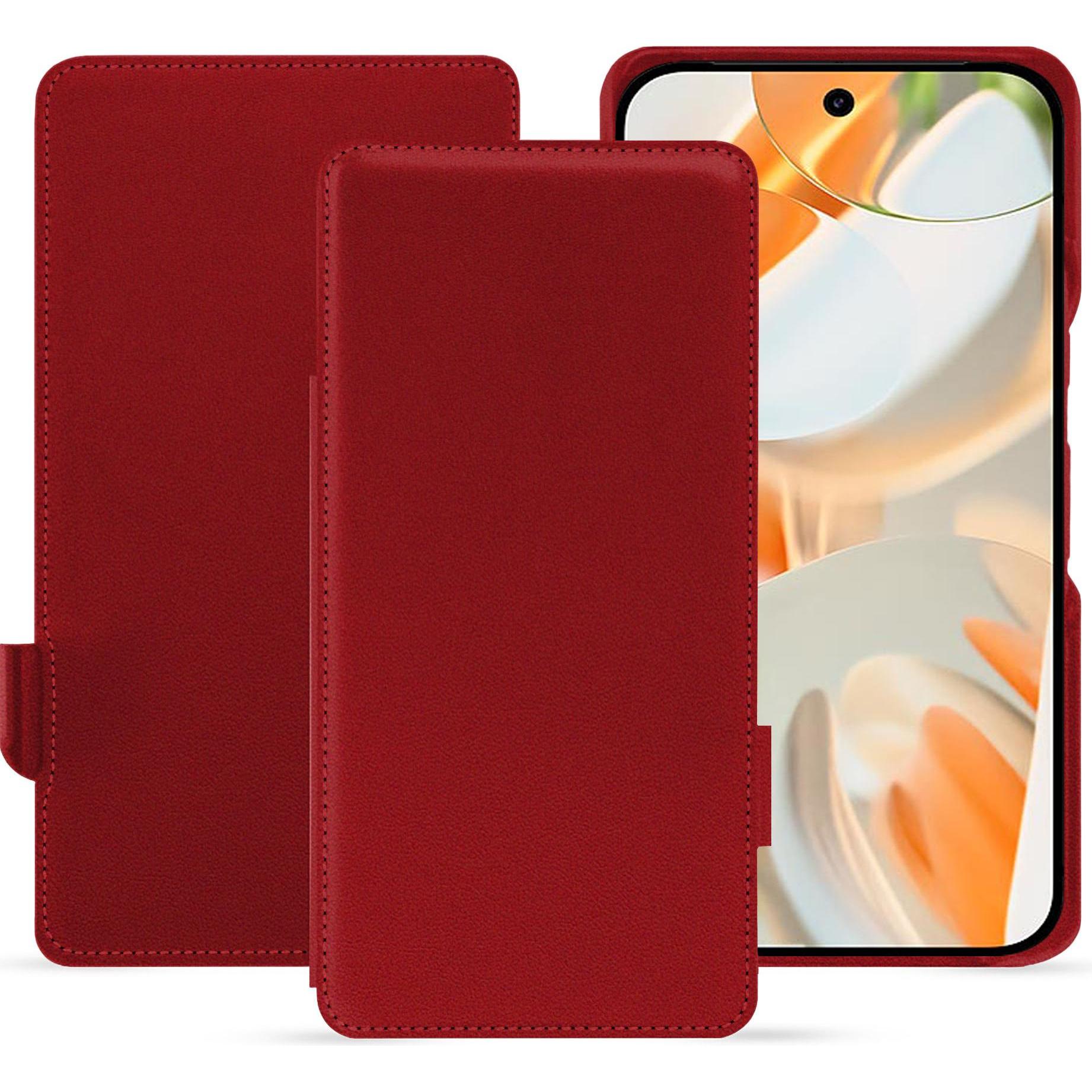 Noreve Lederschutzhülle horizontal (Google Pixel 9 Pro Fold), Smartphone Hülle, Rot