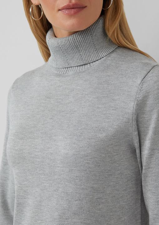 Produktbild s.Oliver Strickpullover Slim-Fit-Pullover mit Ajour-Details (40)