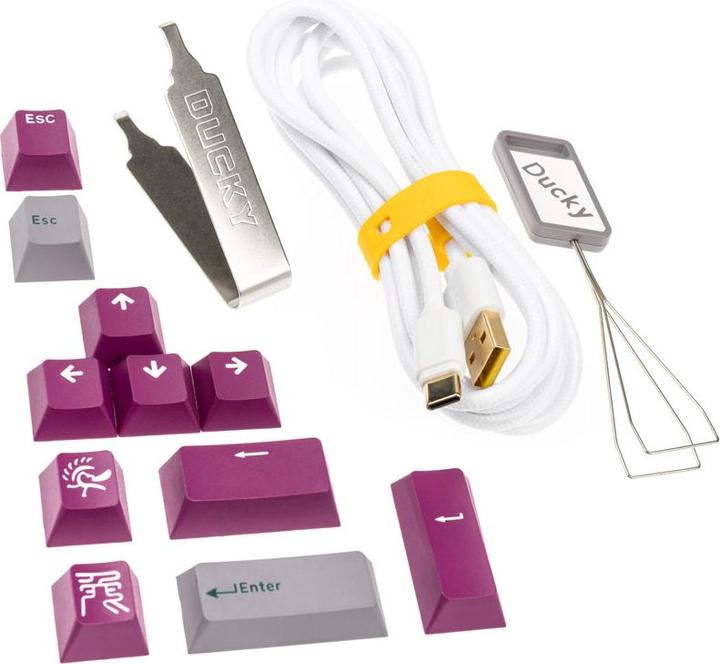 Actual product image Ducky One 3 Mist Grey Gaming Keyboard, RGB LED - MX-Brown (US) (US, Cable)
