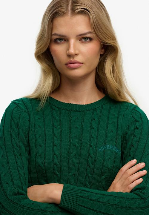 Produktbild Superdry Feinstrickpullover mit Zopfdesign, Rundhalsausschnitt, Damen (M)