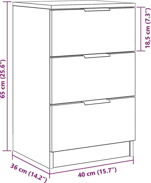 Immagine prodotto vidaXL Comodino (40 x 65 cm)