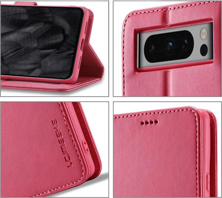 Produktbild LC.Imeeke Google Pixel 8 Pro - Leder Etui Hülle pink (Google Pixel 8 Pro)