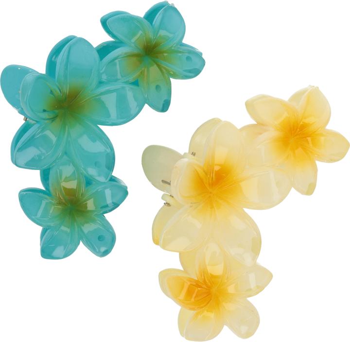 Immagine prodotto Trisa Fashion Frangipani Haarklammern Set Gelb & Hellblau 2 Stk. (2 pz.)