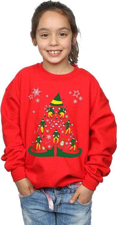 Actual product image Elf Girls Christmas Tree Sweatshirt (152, 158)