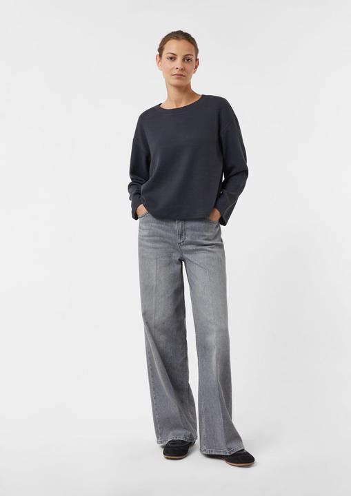 Produktbild Comma Sweatshirt Verkürztes Sweatshirt aus strukturiertem Jersey (32, 36)