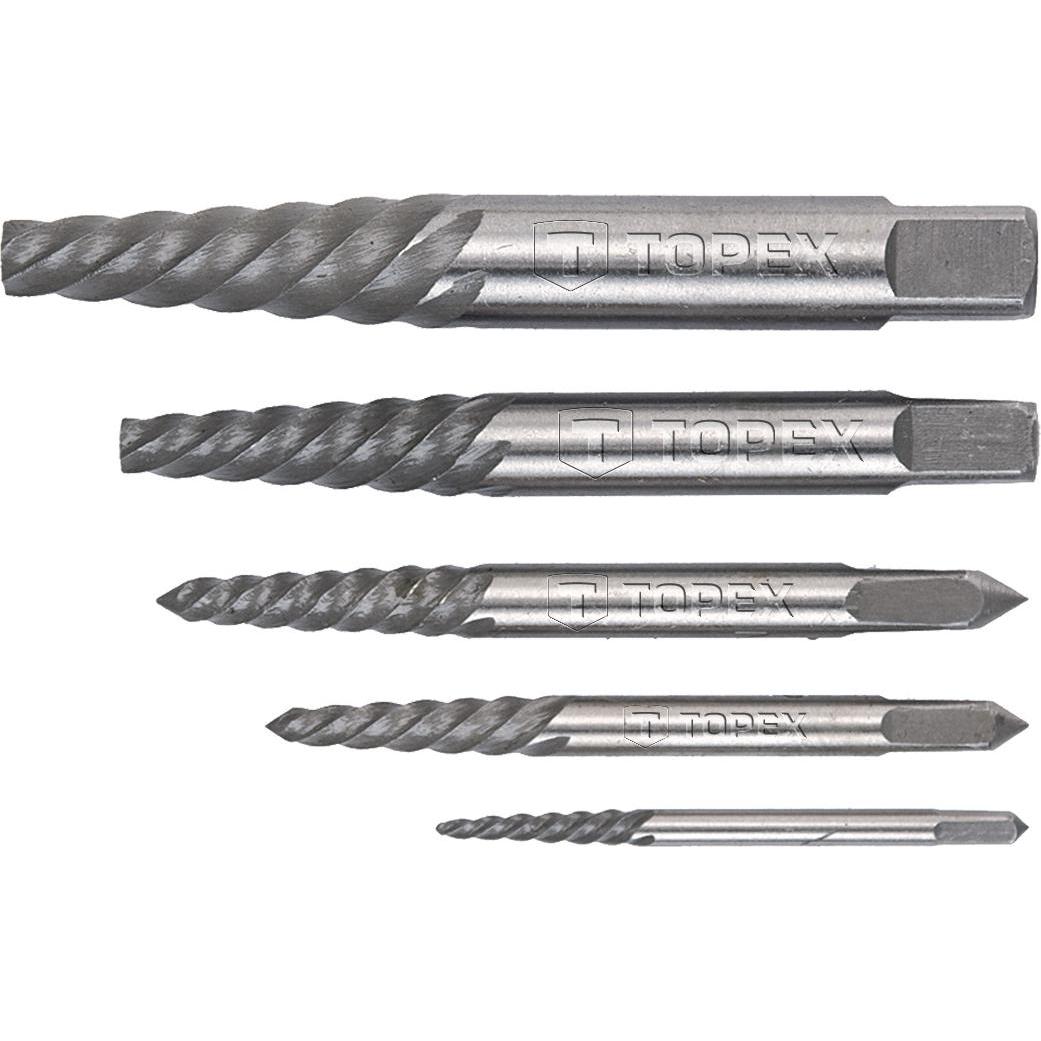 Topex, Utensili autofficina, Set di estrattori per viti rotte M3.3 - M19 5 pezzi (14A110)