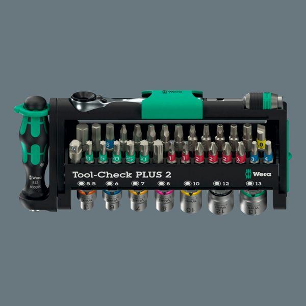 Productafbeelding Wera Tool-Check Plus 2 (1, 5.5, 7, 10, 12, T40, 6 mm, PH2, PH3, 8,0 mm, 13,0 mm, T10, T15, T20, T25, T30, PH1, 3 mm, 4 mm, 5 mm, 2 mm)