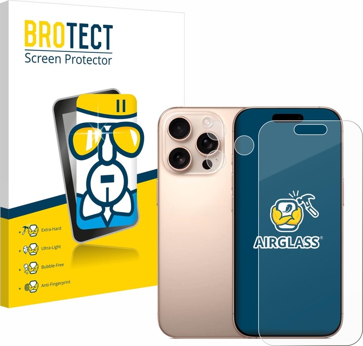 BROTECT AirGlass Glass (1 Piece, Apple iPhone 16 Pro)