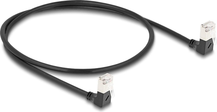 Produktbild Delock RJ45 Netzwerkkabel Cat.6A S/FTP Slim 90° unten / unte (S/FTP, CAT6a, 0.50 m)
