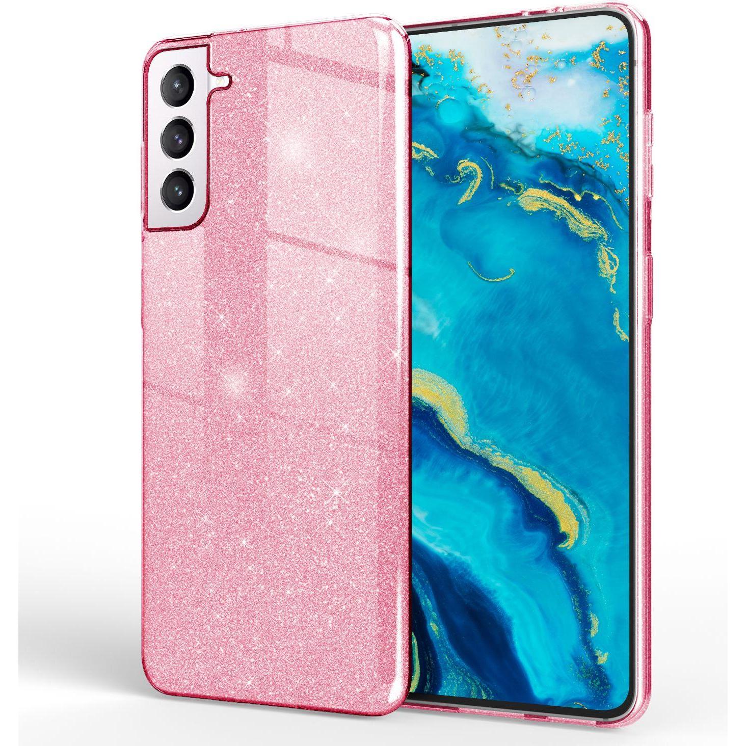 Nalia Glitzer Handyhülle (Samsung Galaxy S22+), Smartphone Hülle, Pink