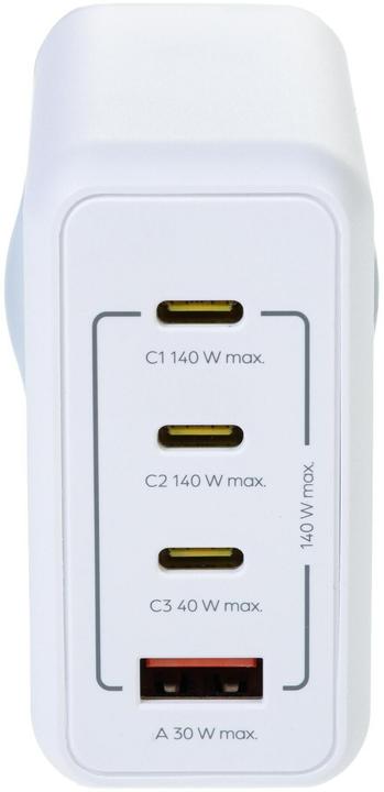 Immagine prodotto Onit USB-Wandladegerät Quad 3C1A 140 W GaN Weiss (140 W, 4 porte)