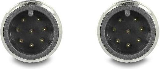 Actual product image Delock M12 cable A-coded 8 pin plug to plug PVC 2 m (S/FTP, S/STP, CAT5e, 2 m)