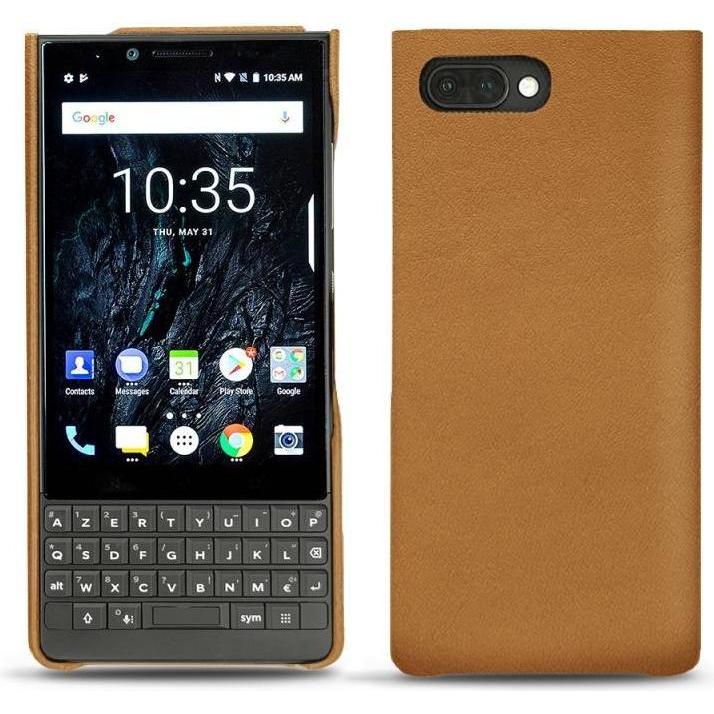 Thumbnail - Noreve Lederschutzhülle (Blackberry KEY2), Smartphone Hülle, Braun